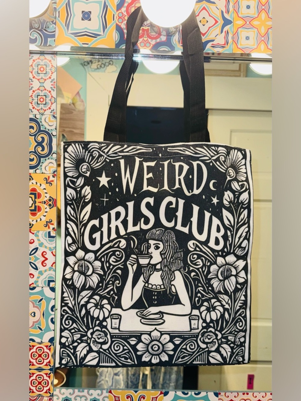 BNWT “Weird Girls Club” Gothic Cottagecore Witchy Bookish Tote Bag